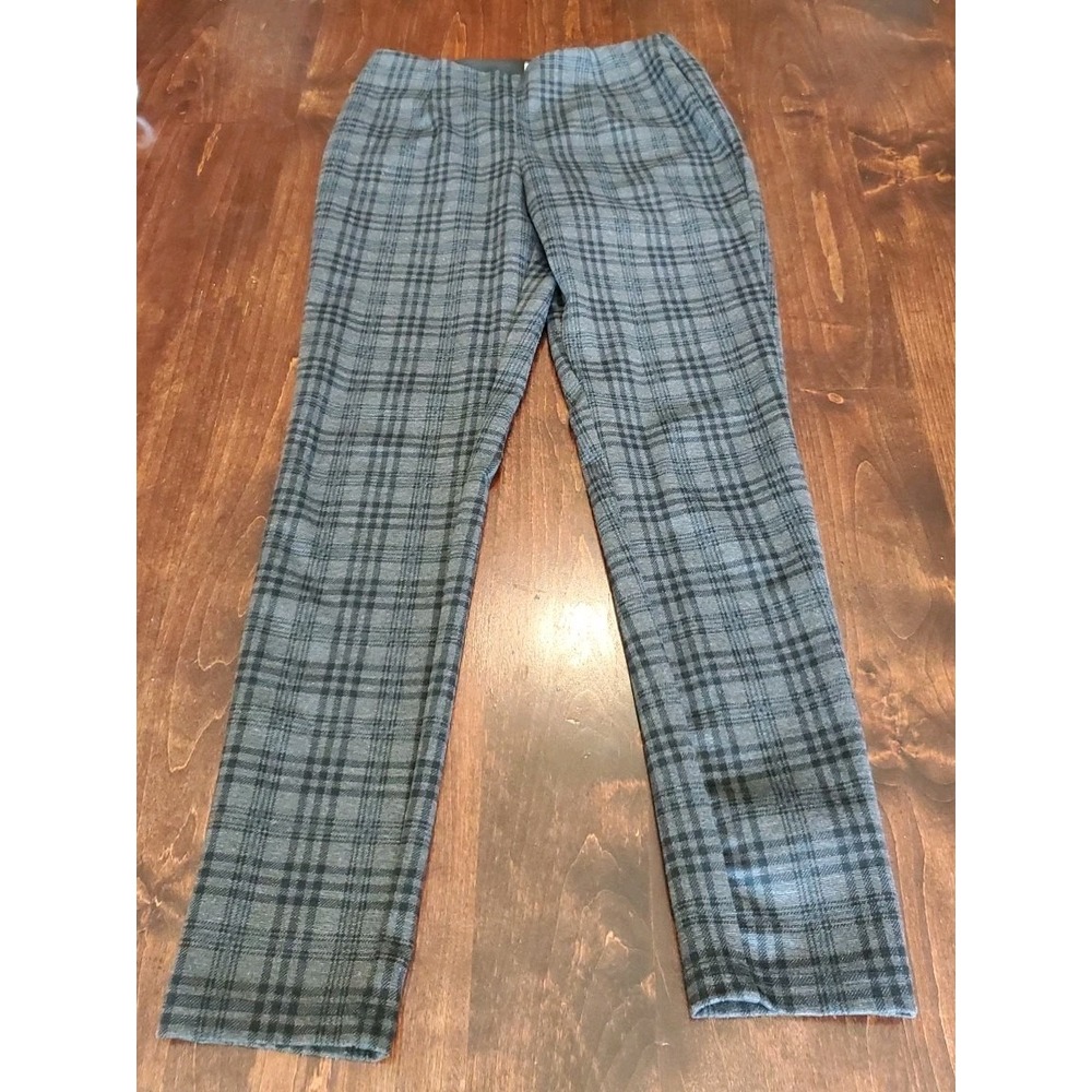 Calvin Klein skinny ankle pants‎ Plaid Stretch Viscose Blend Elastic Waist Sz 6